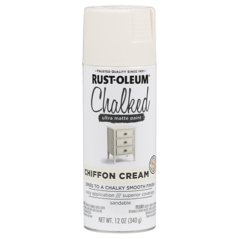 RUST-OLEUM Stops Rust Chalked Spray Paint, Chiffon Cream, 12 oz