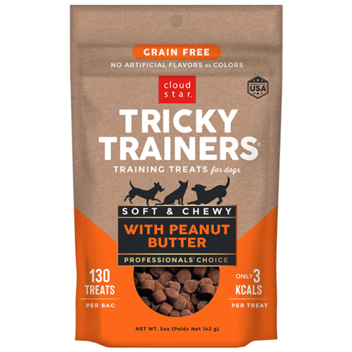 Cloud Star Tricky Trainers Soft & Chewy Grain Free Dog Treats, Peanut Butter