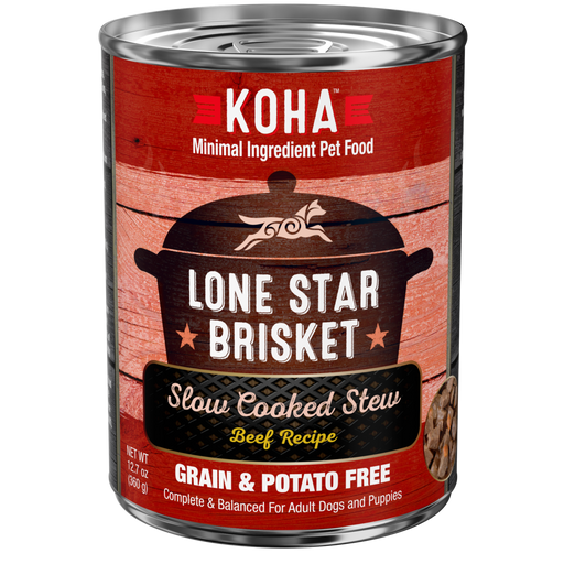 KOHA Lone Star Brisket Slow Cooked Stew Beef Recipe Canned Dog Food