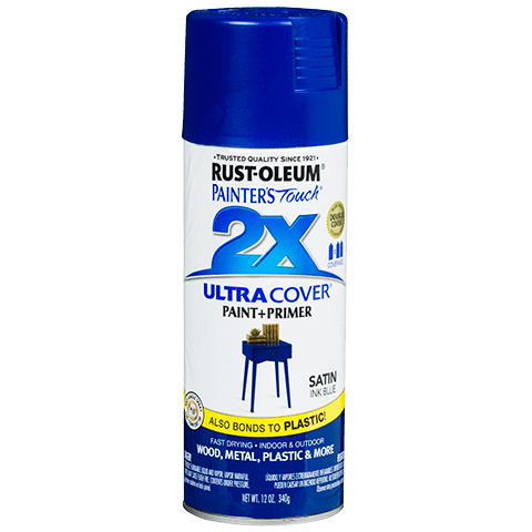 RUST-OLEUM Painter's Touch 2X Ultra Cover Spray Paint, Satin Ink Blue, 12 oz.