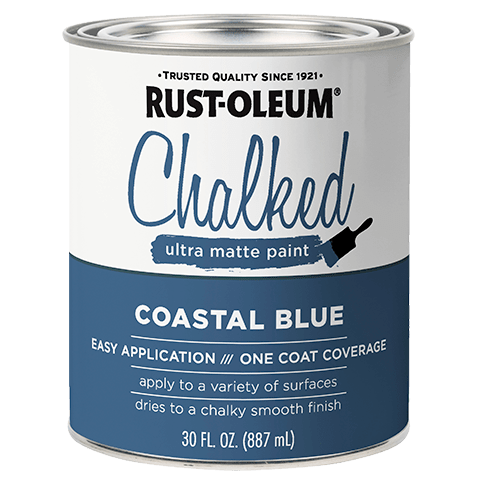 RUST-OLEUM Chalked Ultra Matte Paint, Coastal Blue, 30 oz.