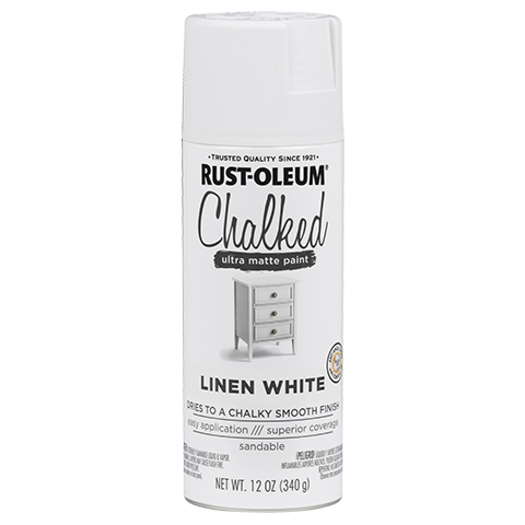 RUST-OLEUM Stops Rust Chalked Spray Paint, Linen White, 12 oz