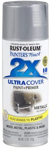 RUST-OLEUM Painter's Touch 2X Ultra Cover Paint + Primer Metallic Aluminum Gloss Spray, 11 oz.