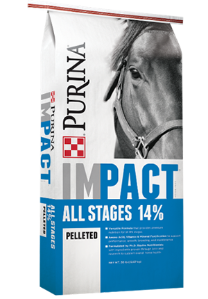 Purina® Impact® All Stages 14% Pelleted Horse Feed, 50lbs