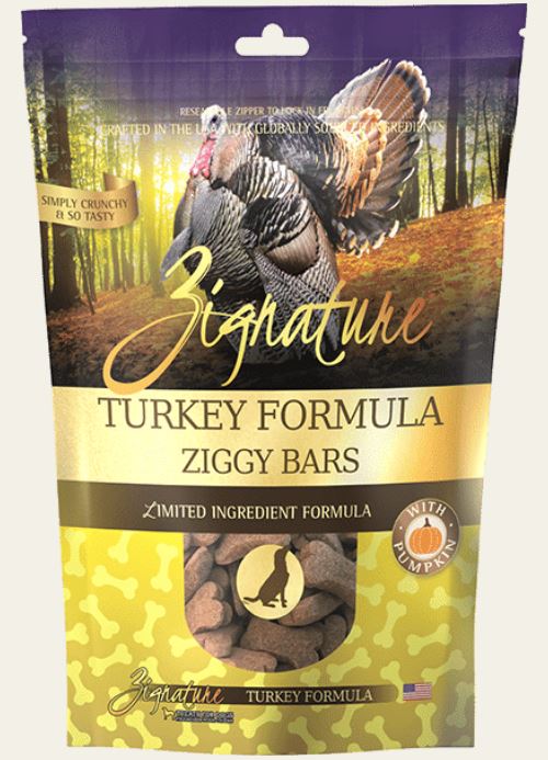 Zignature Ziggy Bar Turkey Formula Dog Biscuit Dog Treats, 12oz
