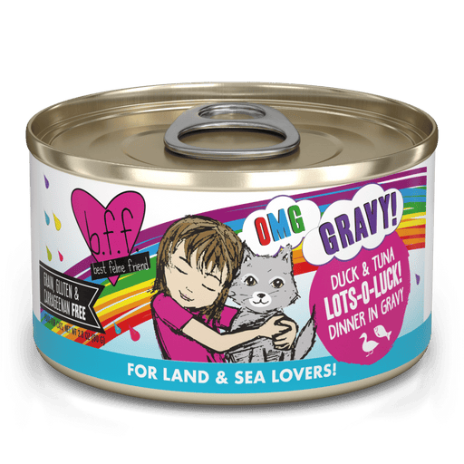 Weruva BFF OMG Duck & Tuna Lots-O-Luck! Duck & Tuna Dinner in Gravy Canned Cat Food (2.8 oz Can)