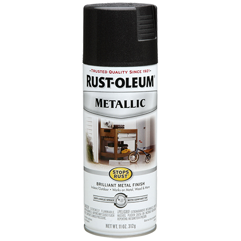 RUST-OLEUM Stops Rust Metallic Spray Paint, Black Night, 11 oz