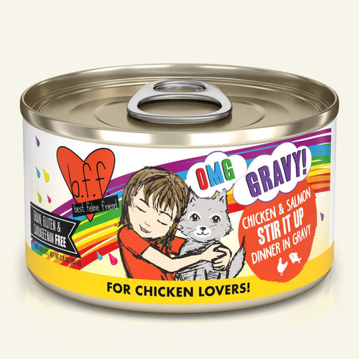 Weruva BFF OMG Chicken & Salmon Stir It Up Chicken & Salmon Dinner in Gravy Canned Cat Food