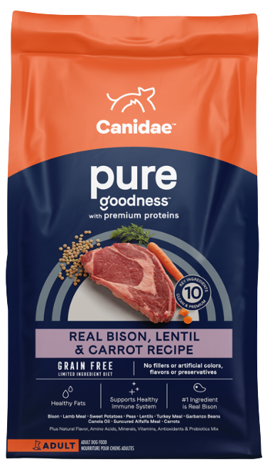 Canidae Grain Free PURE Goodness Bison, Lentil & Carrot Recipe Dry Dog Food