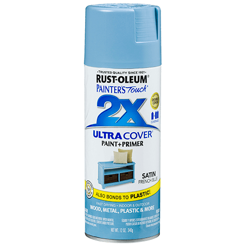 RUST-OLEUM Painter's Touch 2X Ultra Cover Spray Paint, Satin French Blue, 12 oz.