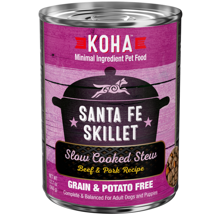 KOHA Santa Fe Skillet Slow Cooked Stew Beef & Pork Recipe Canned Dog Food