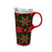Ceramic Travel Cup, 17oz, Poinsettia Pattern