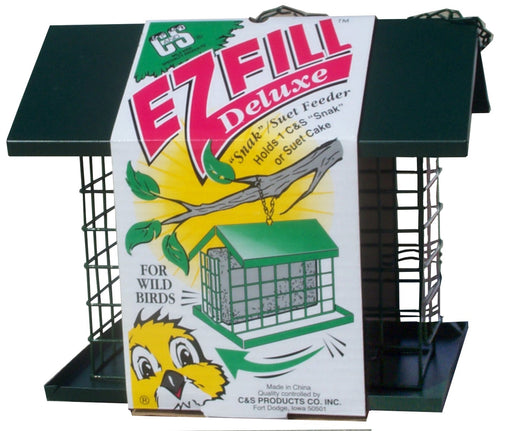 E-Z Fill Snak Suet Feeder with Roof & Platform, Green