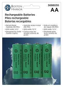 Boston Harbor Rechargeable Batteries, AA 4pk