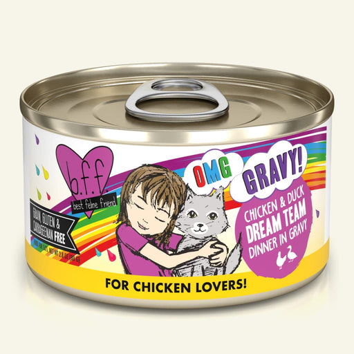 Weruva BFF OMG Chicken & Duck Dream Team Chicken & Duck Dinner in Gravy Canned Cat Food (2.8 oz Can)