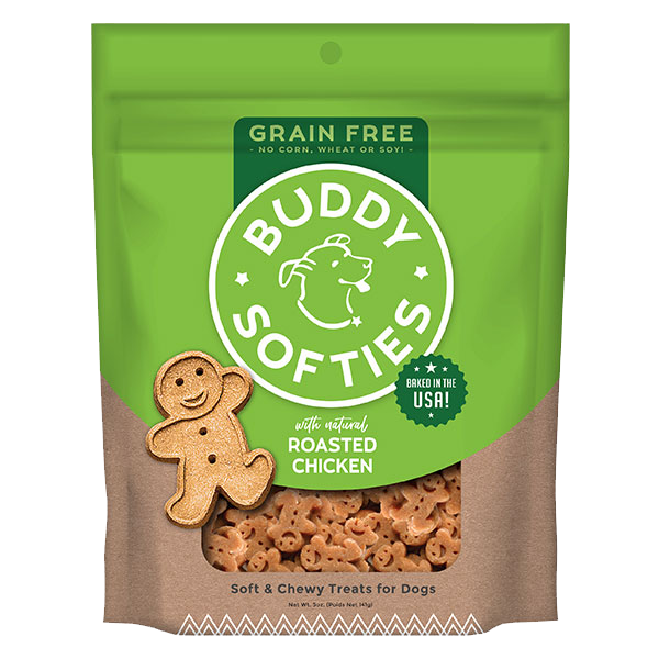 Cloud Star Buddy Biscuits Grain Free Soft and Chewy Roasted Chicken Dog Treats, 5oz