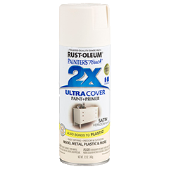 RUST-OLEUM Painter's Touch 2X Ultra Cover Spray Paint, Satin Heirloom White, 12 oz.