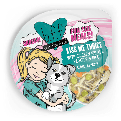 Weruva BFF Kiss Me Thrice with Chicken Breast Veggies & Rice - Wet Dog Food Cooked in Broth (2.75 oz Cup)
