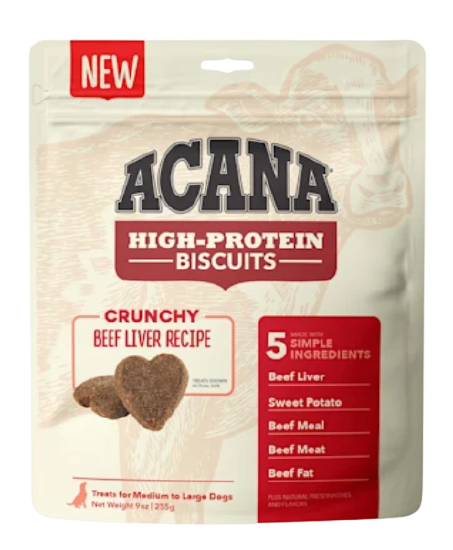 ACANA High Protein Crunchy Beef Liver Recipe Biscuits, 9oz - Small & Large Available