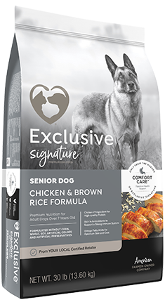 Exclusive® Signature Senior Dog Chicken & Brown Rice Formula With Comfort Care™
