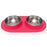 Messy Mutts Double Silicone Feeder with Stainless Bowls, 6 cups