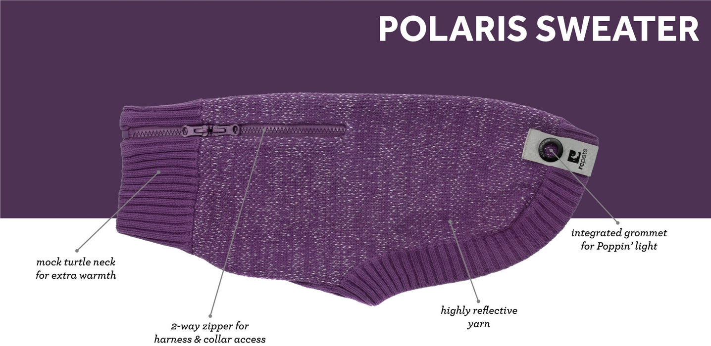 Polaris Reflective Sweater, Plum Purple