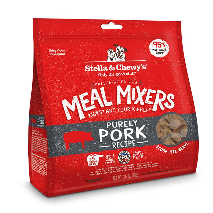 Stella Chewy's Purely Pork Grain Free Meal Mixers Freeze Dried Raw Dog Food