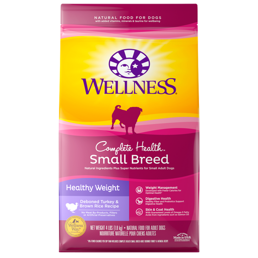 Wellness Complete Health Natural Small Breed Healthy Weight Turkey and Brown Rice Recipe Dry Dog Food