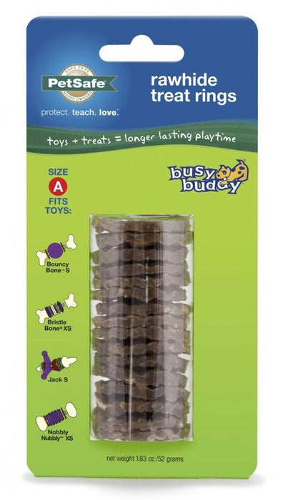 PetSafe Busy Buddy Rawhide Treat Ring Refills for Dog Toys, Small (Size A),  Dry Food 