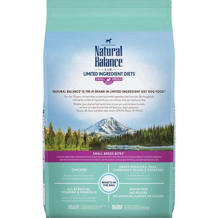 Natural Balance L.I.D. Limited Ingredient Diets Grain Free Adult Sweet Potato and Chicken Small Breed Bites Dry Dog Food