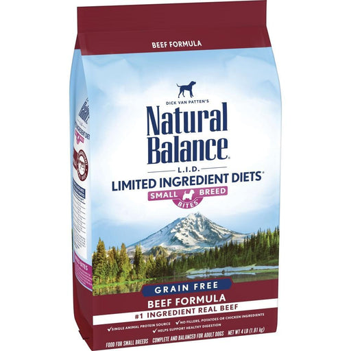 Natural Balance L.I.D. Limited Ingredient Diets Grain Free Beef Recipe, Small Breed Bites Dry Dog Food