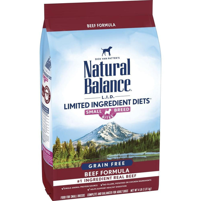 Natural Balance L.I.D. Limited Ingredient Diets Grain Free Beef Recipe, Small Breed Bites Dry Dog Food
