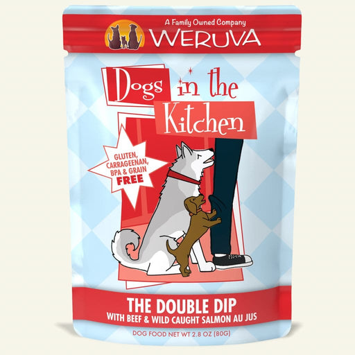 Weruva Dogs in the Kitchen The Double Dip with Beef & Wild Caught Salmon Au Jus Wet Dog Food, 2.8oz Pouch