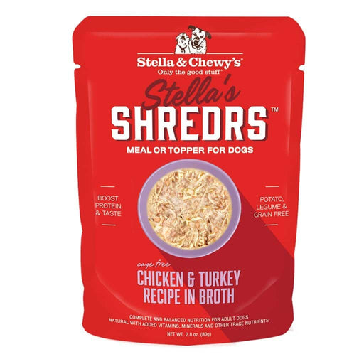 Stella & Chewy's Stella's Shredrs Chicken & Turkey Recipe in Broth Wet Dog Food, 2.8oz Pouch