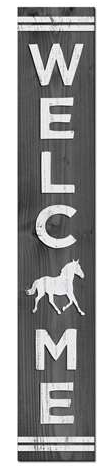 Porch Board, Welcome Horse, 8"x46.5"