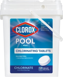 Clorox Pool & Spa Active Chlorinating Tablet, Solid, Chlorine, 35 lb Bucket