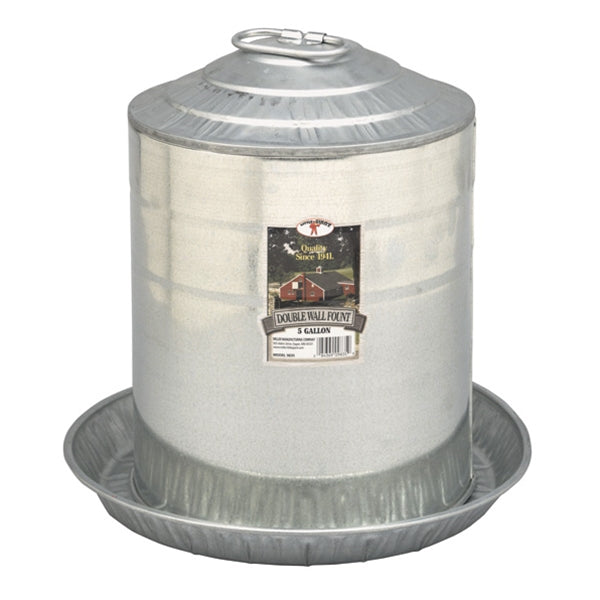 Double Wall Galvanized Poultry Fountain - 3 sizes available