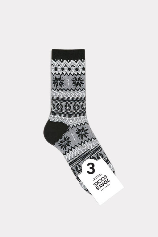 Women’s Winter Thick Knit Nordic Cabin Crew Socks - Snow: W-L-078-3