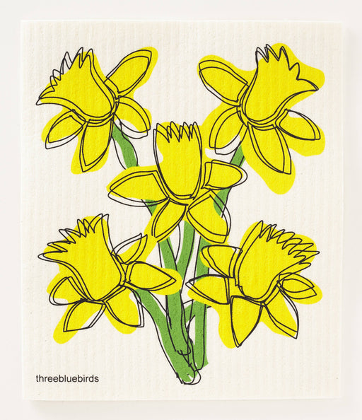 Daffodils Swedish Dishcloth