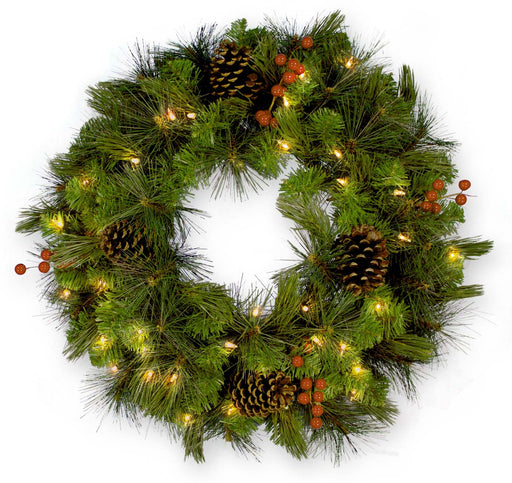 24″ Pine Cone/Berry Wreath