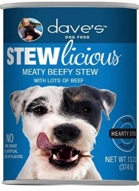 Dave's Stewlicious Meaty Beefy Stew Canned Dog Food 13.2 oz