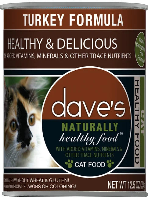 Dave's Naturally Healthy Turkey Formula Canned Cat Food 12.5 oz