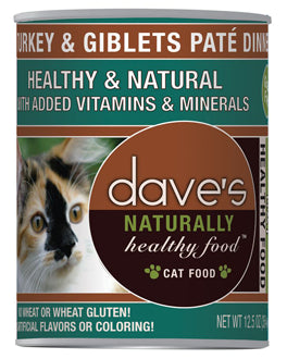 Dave's Naturally Healthy Turkey & Giblets Paté Canned Cat Food 12.5 oz