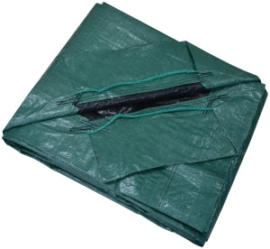 Tarp, Green & Black Polyethylene, 9"LX9"W, 8ml Thick, Yard Tarp with Drawstring