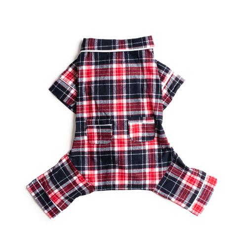 Fabdog Flannel Dog Pajamas, Blue Plaid — Mackey's