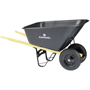 Corona® Poly Wheelbarrow - 10 cu ft - 60in Hardwood Handles