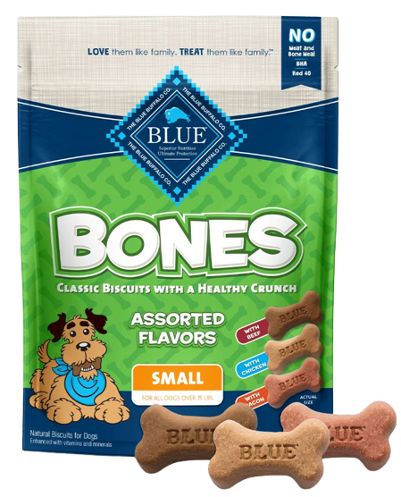 BLUE™ Bones Crunchy Dog Biscuits, Small Bones with Real Meat, Assorted Flavors, 16oz