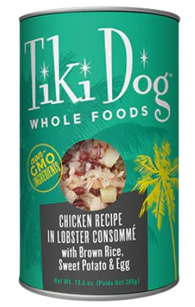 Tiki Dog Whole Foods Chicken Recipe in Lobster Consommé Canned Dog Food, 13.6oz