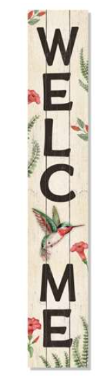 Porch Board, Welcome Hummingbird, 8"x46.5"