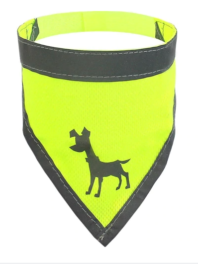 Visibility Dog Bandana, Neon Yellow - 3 Sizes Available